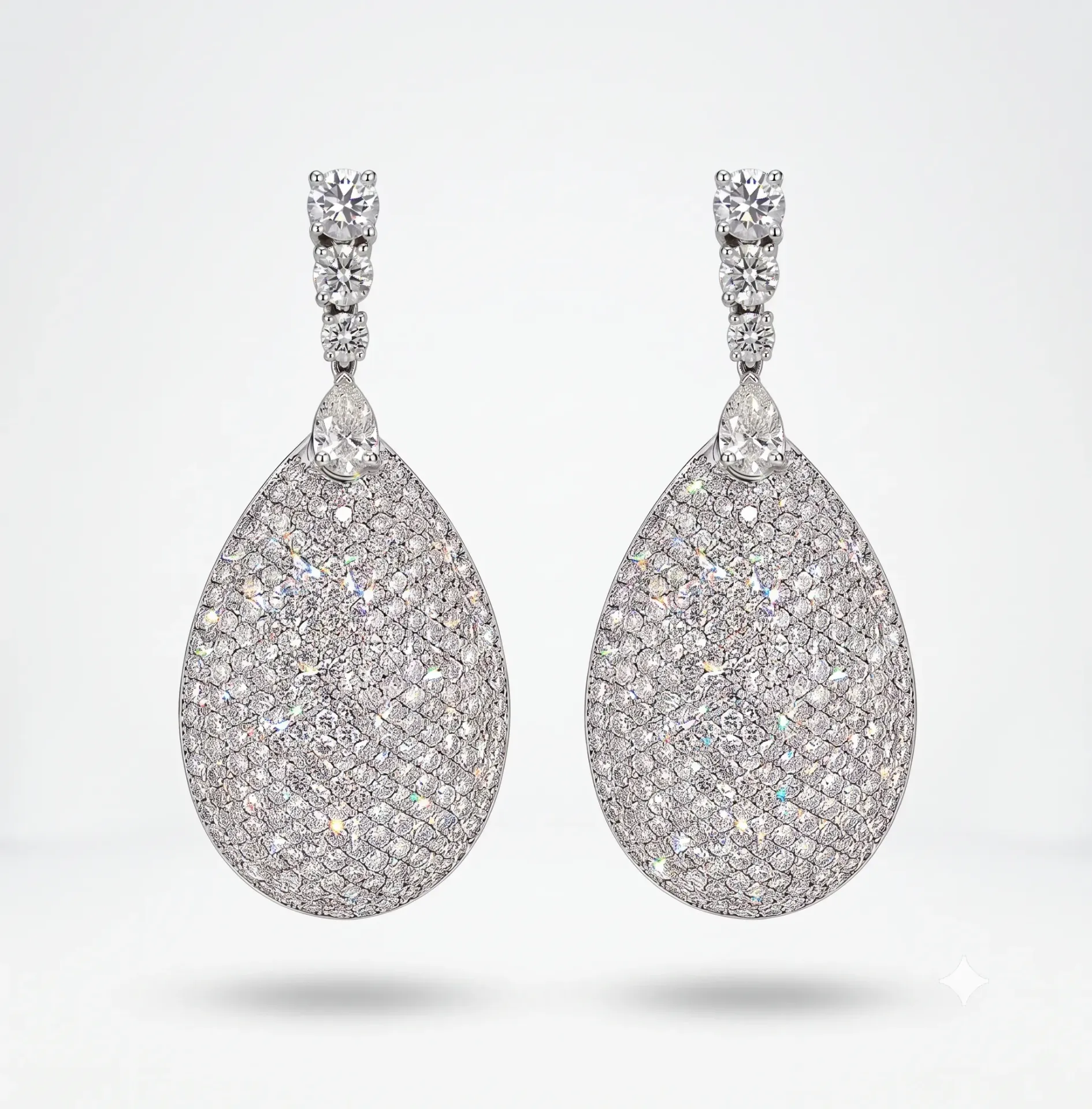 Earring drop pave