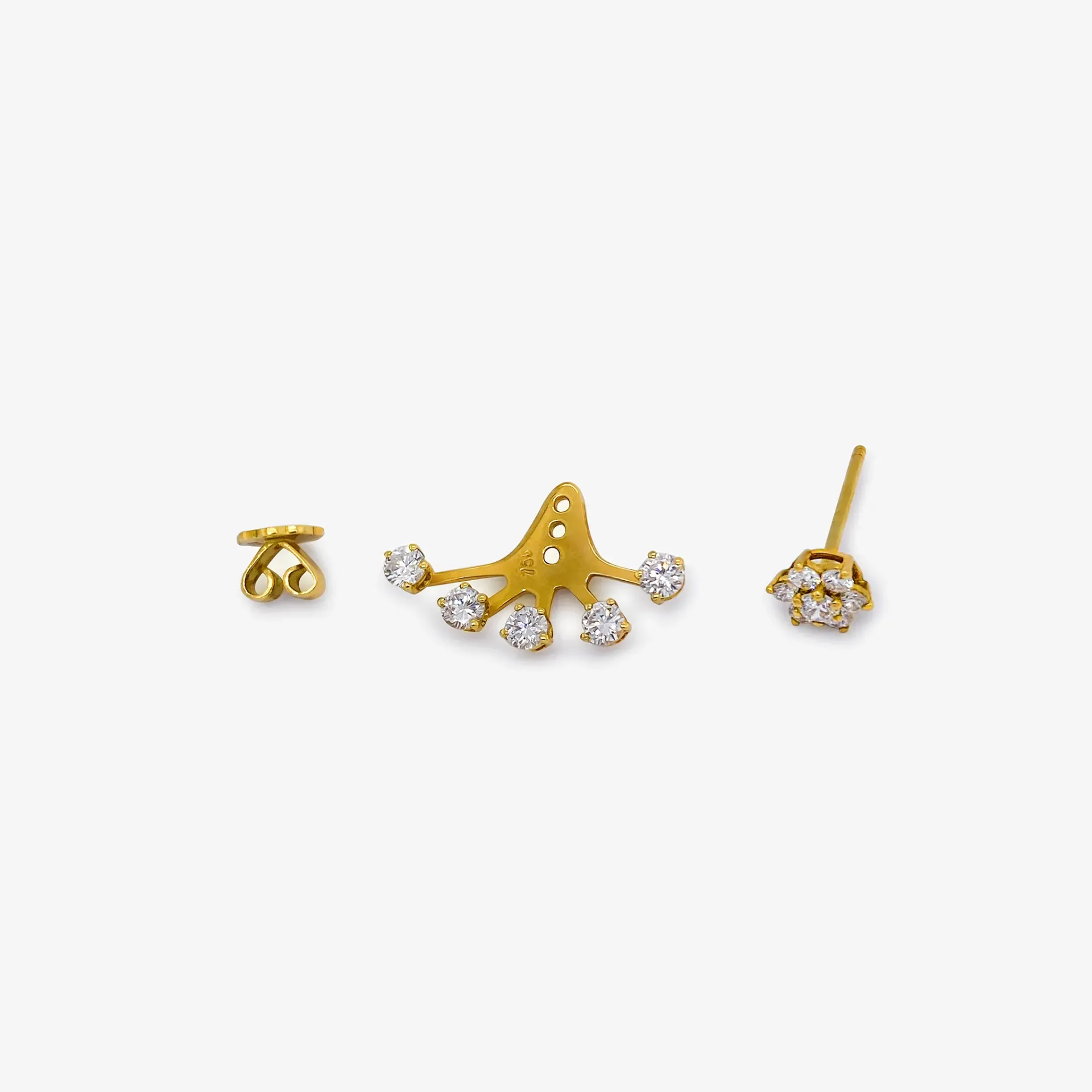 Earring small front back detachable