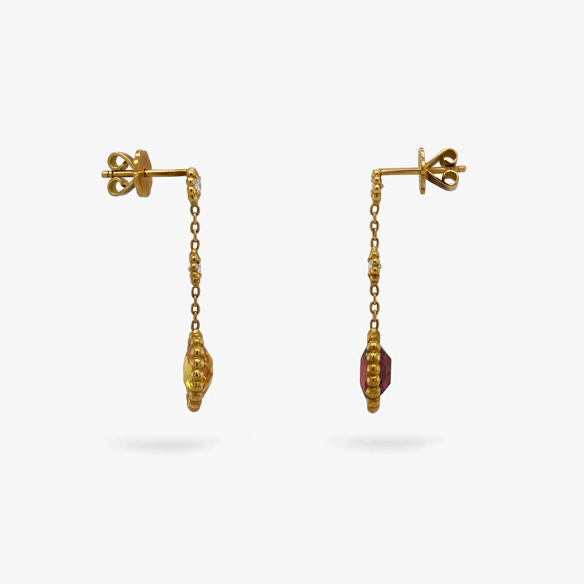 Earring dangle citrine 