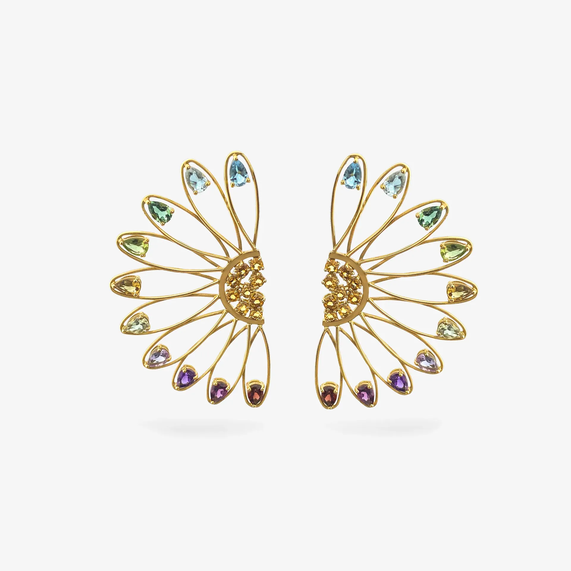 Earring daisy multi color citrine